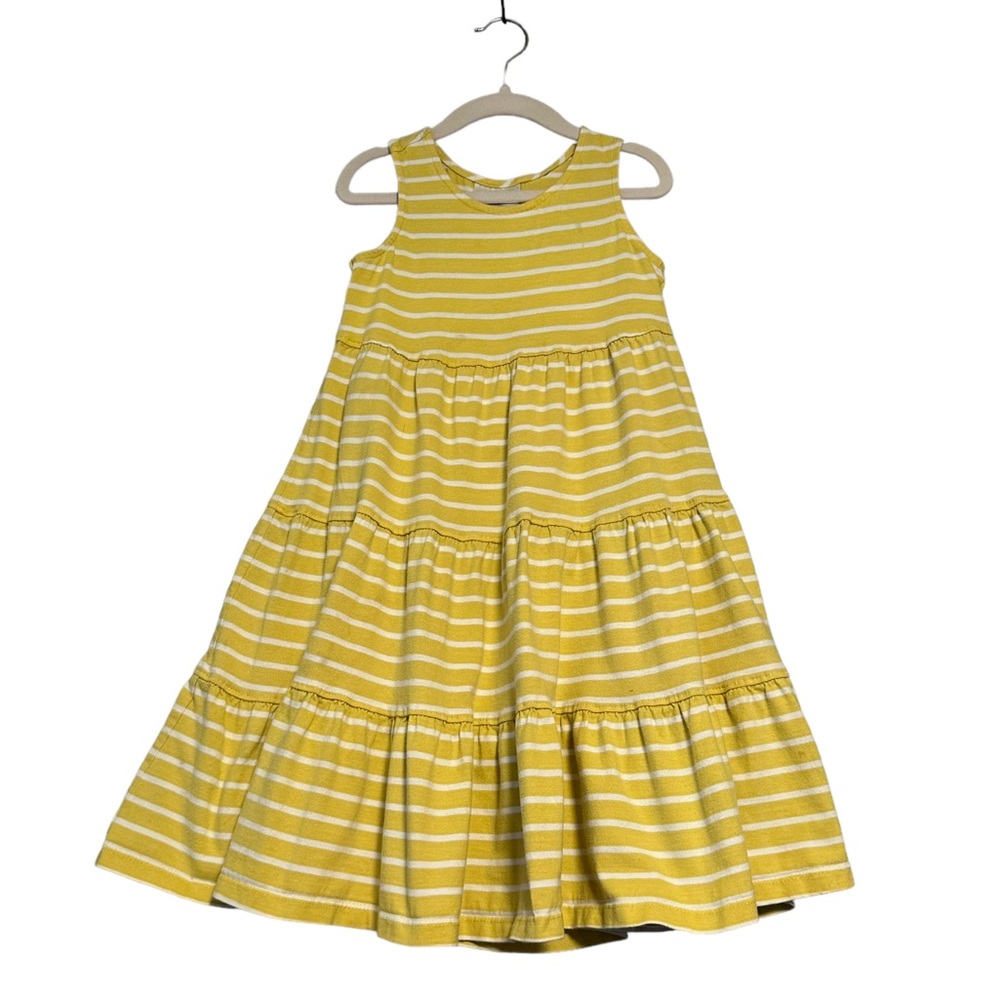 Hanna Andersson‎ | Yellow Striped Tiered Dress Size 120cm / US6-7 Cotton